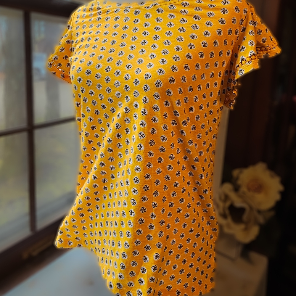 Yellow Flutter Sleeve Ruffled T-Shirt